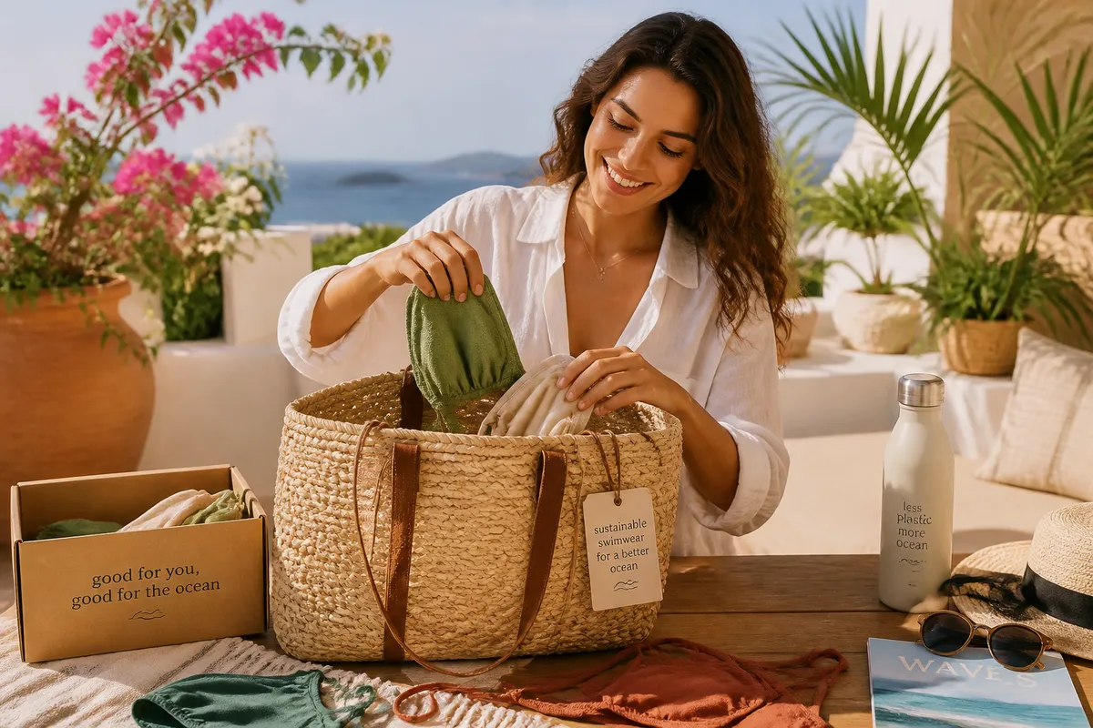 garderobă de plajă sustenabilă organizare costume de baie eco