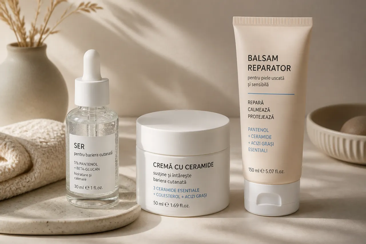 produse cu panthenol și ceramide pentru ten