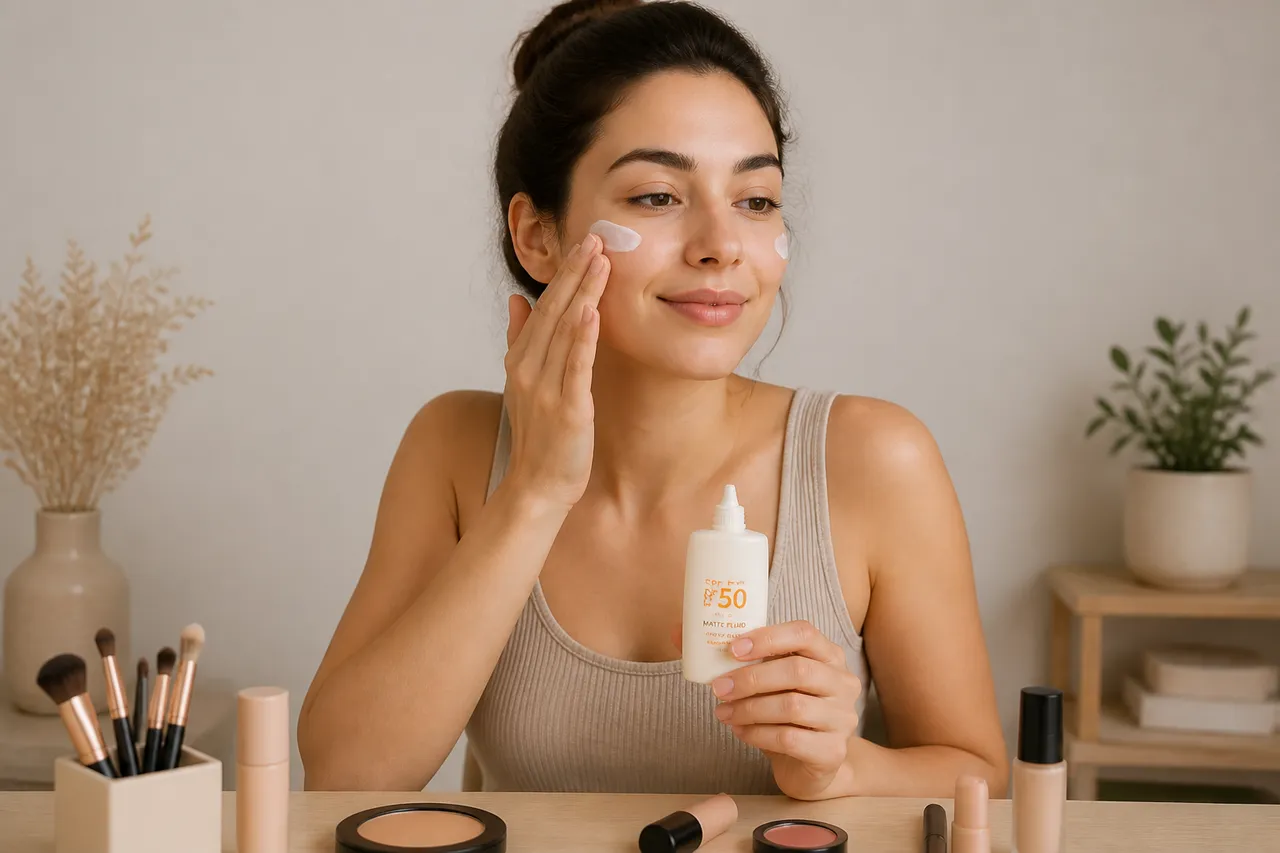 protecție solară SPF 50 pentru ten acneic