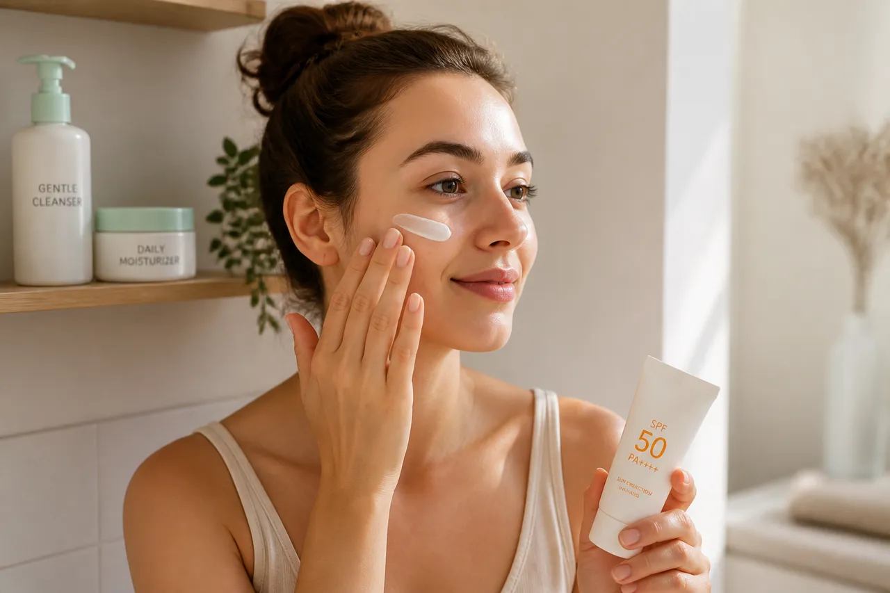 aplicarea SPF într-o rutină minimalistă de îngrijire a feței