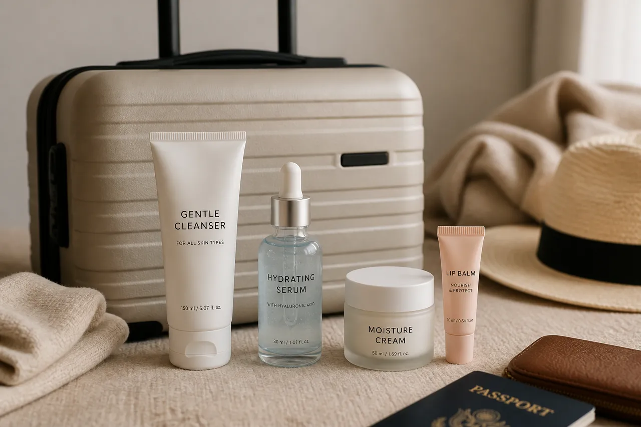 rutină skincare înainte de zbor